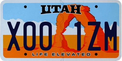 UT license plate X001ZM