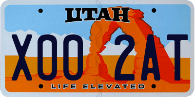 UT license plate X002AT