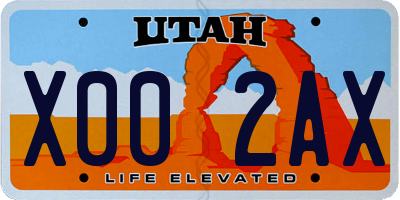 UT license plate X002AX