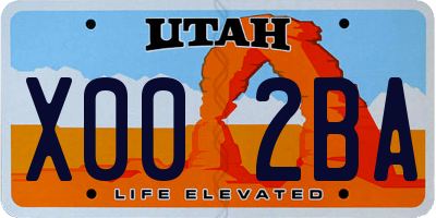 UT license plate X002BA