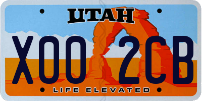 UT license plate X002CB