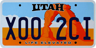 UT license plate X002CI