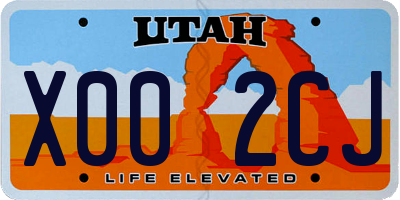 UT license plate X002CJ