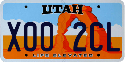 UT license plate X002CL