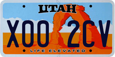 UT license plate X002CV