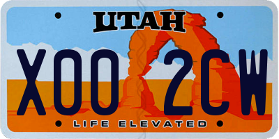 UT license plate X002CW