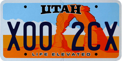 UT license plate X002CX