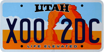 UT license plate X002DC