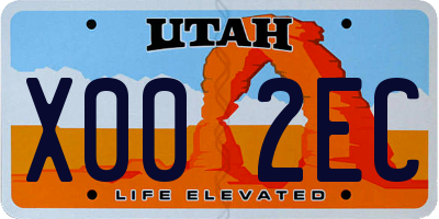 UT license plate X002EC
