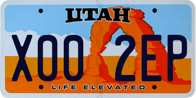 UT license plate X002EP