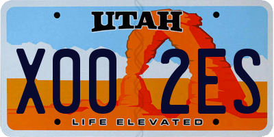 UT license plate X002ES