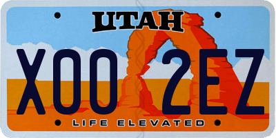 UT license plate X002EZ