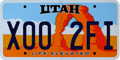 UT license plate X002FI
