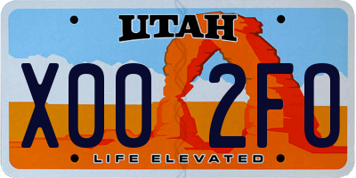 UT license plate X002FO