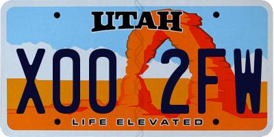 UT license plate X002FW