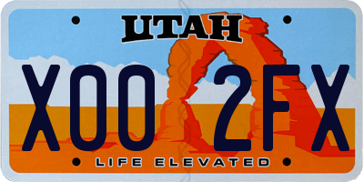 UT license plate X002FX