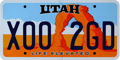 UT license plate X002GD
