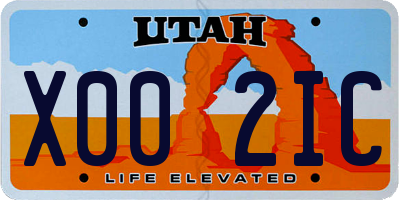 UT license plate X002IC