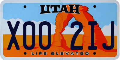 UT license plate X002IJ