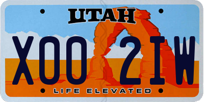 UT license plate X002IW