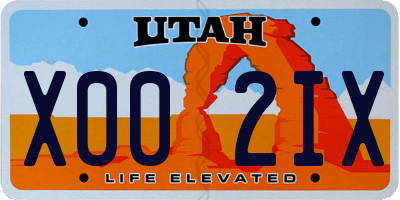 UT license plate X002IX