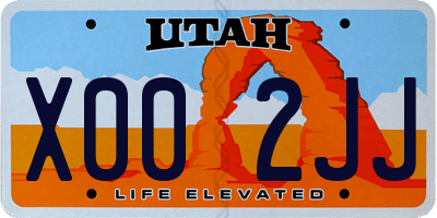 UT license plate X002JJ