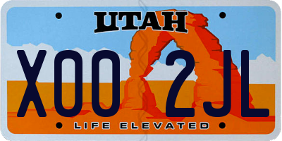 UT license plate X002JL