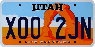 UT license plate X002JN