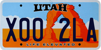 UT license plate X002LA
