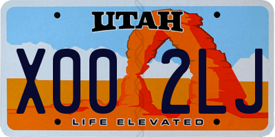 UT license plate X002LJ