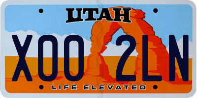 UT license plate X002LN