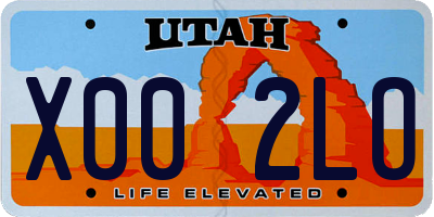 UT license plate X002LO