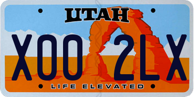 UT license plate X002LX