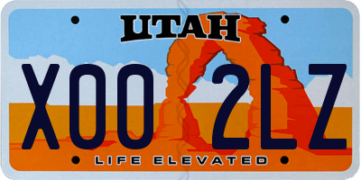 UT license plate X002LZ