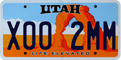 UT license plate X002MM