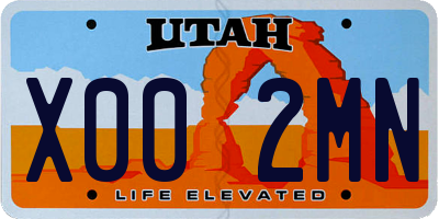 UT license plate X002MN