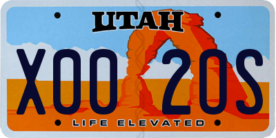 UT license plate X002OS
