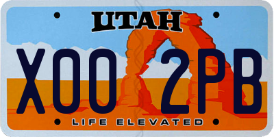 UT license plate X002PB