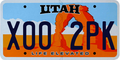 UT license plate X002PK