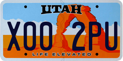 UT license plate X002PU