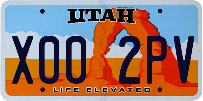 UT license plate X002PV