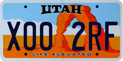 UT license plate X002RF