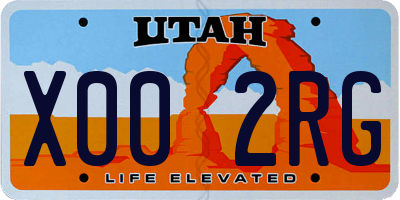 UT license plate X002RG