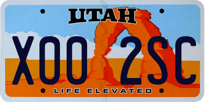 UT license plate X002SC