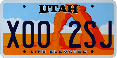 UT license plate X002SJ