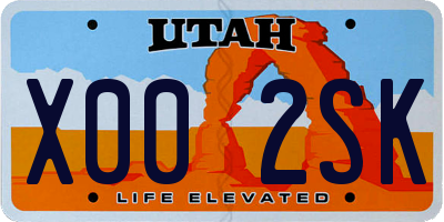 UT license plate X002SK