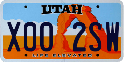 UT license plate X002SW