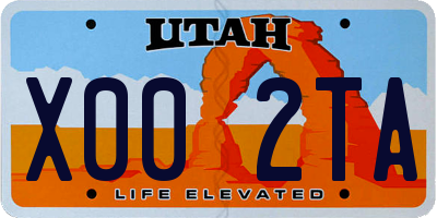 UT license plate X002TA