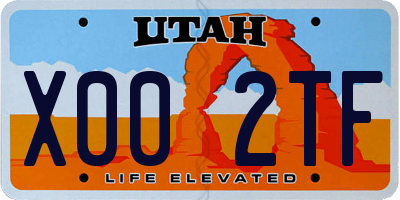 UT license plate X002TF