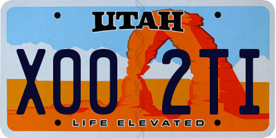 UT license plate X002TI